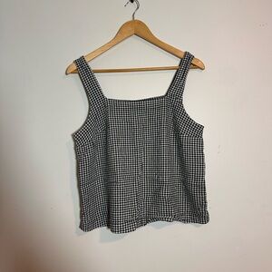 a new day Black and White Gingham Tank Top
